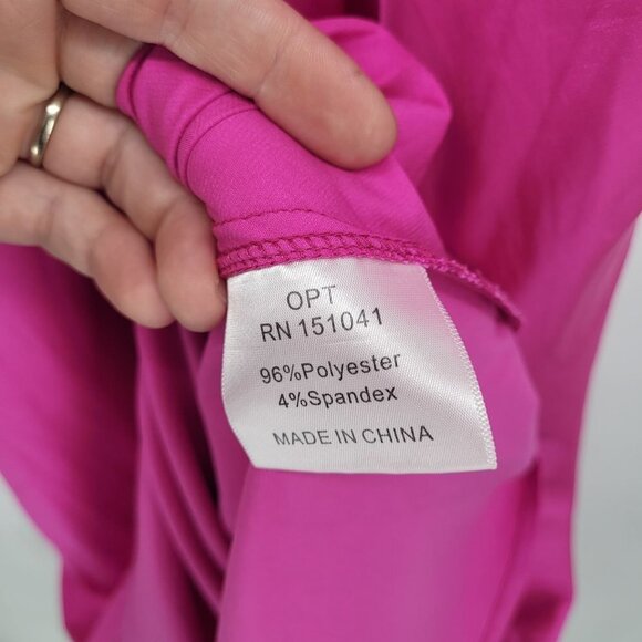 O.p.t. womens small pink Dona satin slip maxi dress polyester blend barbie - Picture 5 of 14